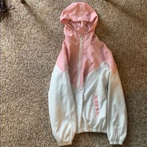 Pink and white wind breaker
